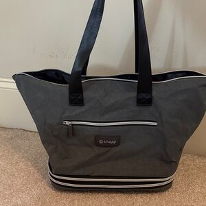 Biaggi Charcoal Travel Tote Bag- expanding and self storing